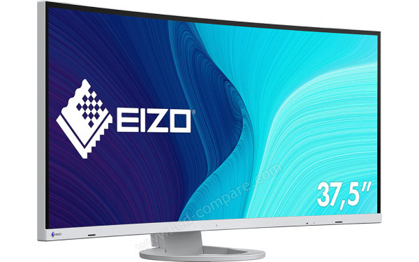 EIZO FlexScan EV3895-WT - Vue 3/4 gauche en position basse