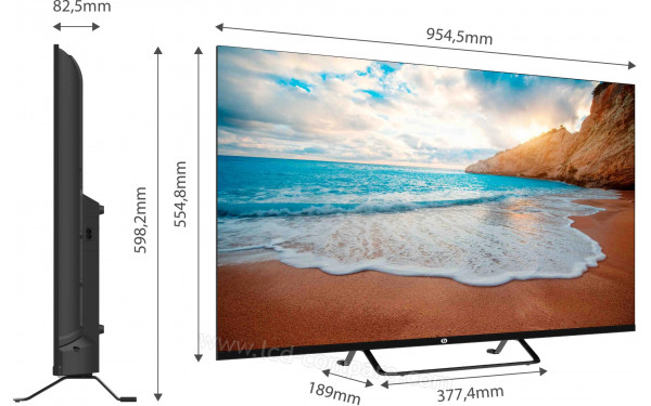 ESSENTIELB 43QLED306 - Vue 3/4 gauche