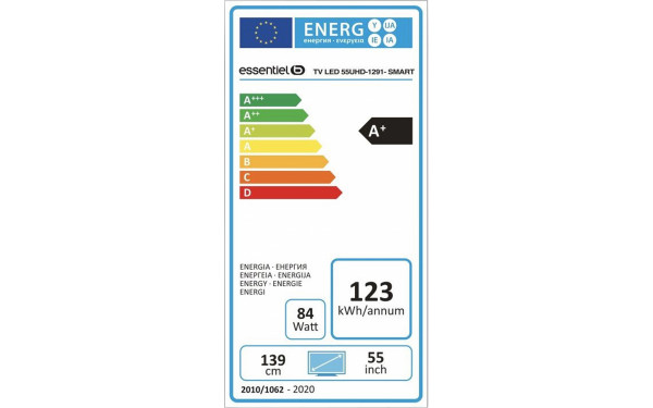 ESSENTIELB 50UHD-1291-SMART - &Eacute;tiquette &eacute;nergie