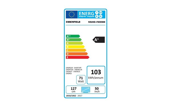 ESSENTIELB 50UHD-F600SM - &Eacute;tiquette &eacute;nergie