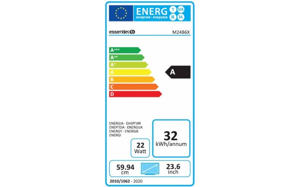 ESSENTIELB Pixel View 24 VH - &Eacute;tiquette &eacute;nergie