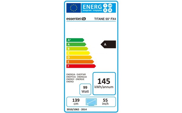 ESSENTIELB Titane 55" FX4 - &Eacute;tiquette &eacute;nergie