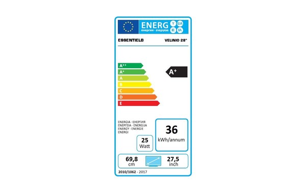 ESSENTIELB Velinio 28'' Combo DVD Blanc - &Eacute;tiquette &eacute;nergie