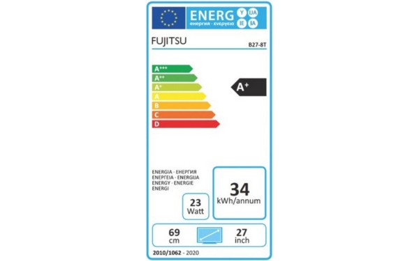 FUJITSU B27-8 TS Pro - &Eacute;tiquette &eacute;nergie