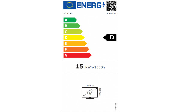 FUJITSU P2410 WE - &Eacute;tiquette &eacute;nergie v2