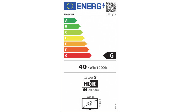 GIGABYTE G32QC A EK - &Eacute;tiquette &eacute;nergie v2