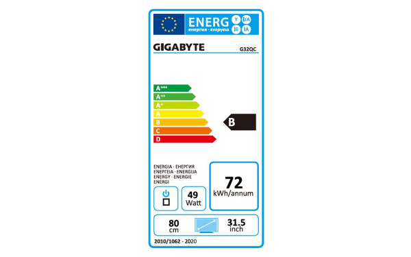 GIGABYTE G32QC - &Eacute;tiquette &eacute;nergie
