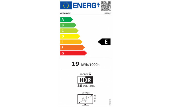 GIGABYTE M27Q2 QD-EK - &Eacute;tiquette &eacute;nergie v2