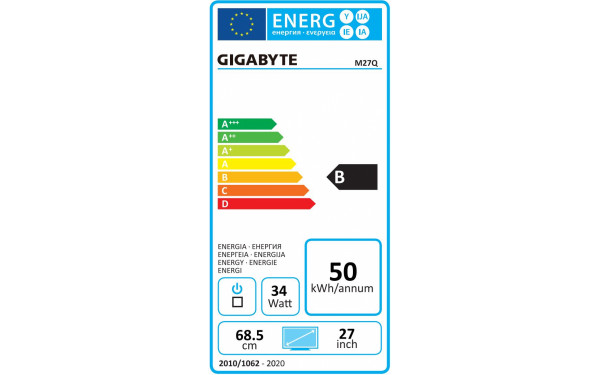 GIGABYTE M27Q - &Eacute;tiquette &eacute;nergie