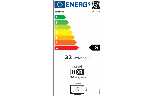GIGABYTE MO34WQC-EK - &Eacute;tiquette &eacute;nergie v2