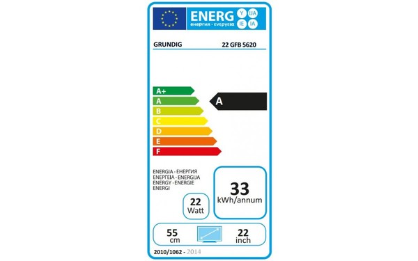 GRUNDIG 22GFB5620 - &Eacute;tiquette &eacute;nergie