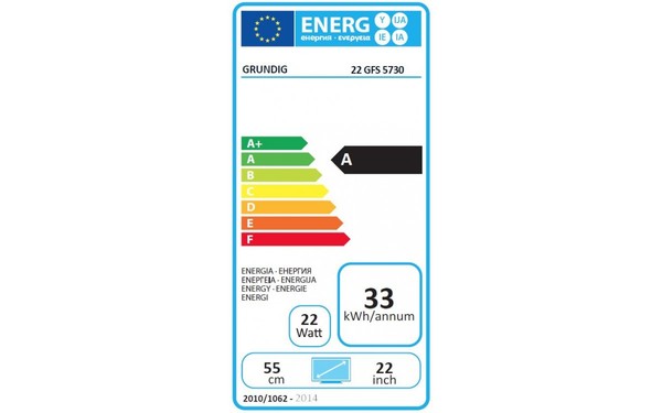 GRUNDIG 22GFS5730 - &Eacute;tiquette &eacute;nergie