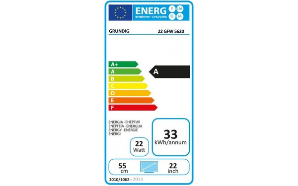 GRUNDIG 22GFW5620 - &Eacute;tiquette &eacute;nergie