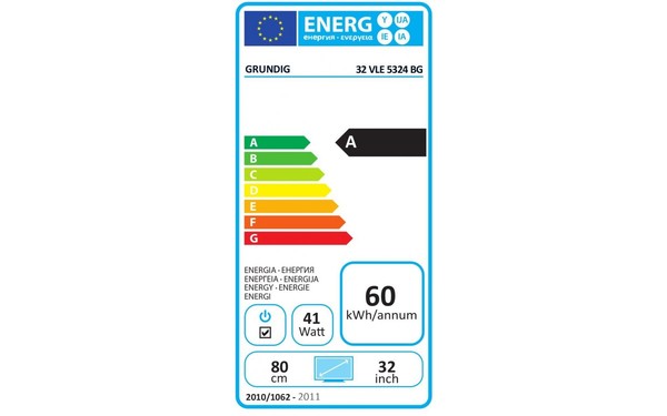 GRUNDIG 32VLE5324BG - &Eacute;tiquette &eacute;nergie