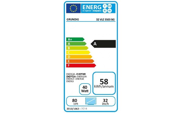 GRUNDIG 32VLE5503BG - &Eacute;tiquette &eacute;nergie