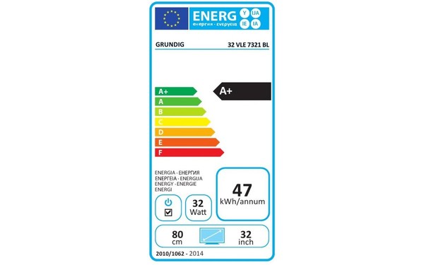 GRUNDIG 32VLE7321BL - &Eacute;tiquette &eacute;nergie