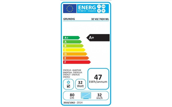GRUNDIG 32VLE7424WL - &Eacute;tiquette &eacute;nergie