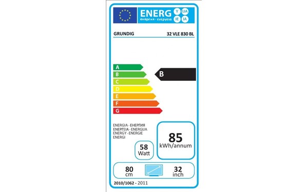 GRUNDIG 32VLE830BL - &Eacute;tiquette &eacute;nergie