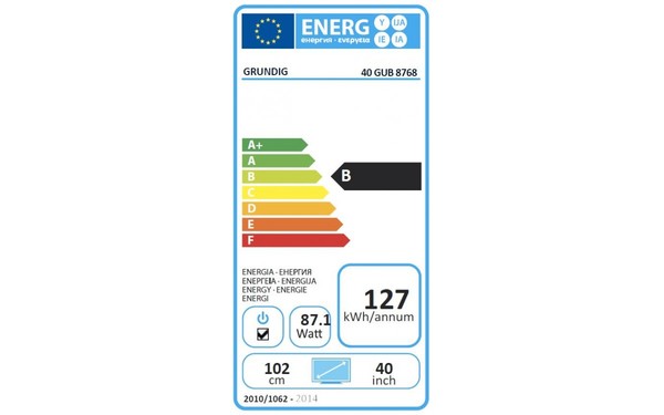 GRUNDIG 40GUB8768 - &Eacute;tiquette &eacute;nergie