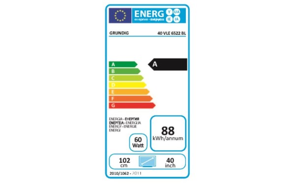 GRUNDIG 40VLE6522BL - &Eacute;tiquette &eacute;nergie