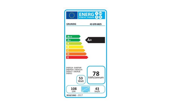 GRUNDIG 43GFB6825 - &Eacute;tiquette &eacute;nergie