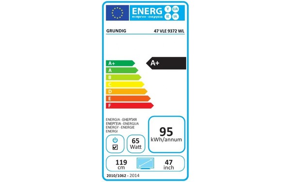 GRUNDIG 47VLE9372WL - &Eacute;tiquette &eacute;nergie
