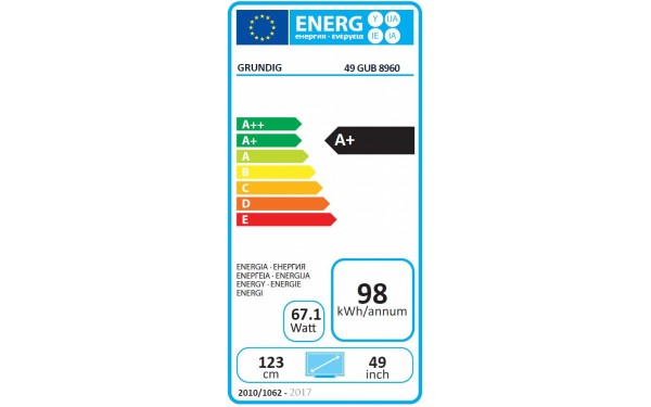 GRUNDIG 49GUB8960 - &Eacute;tiquette &eacute;nergie