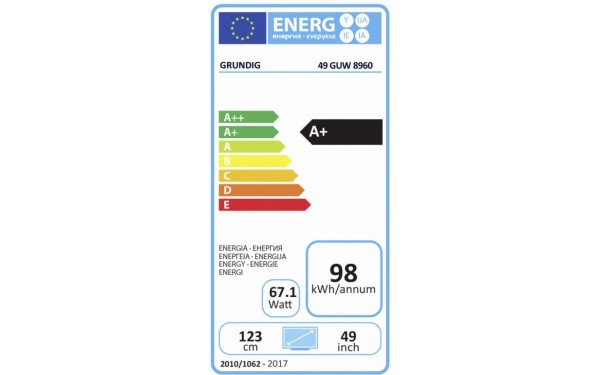 GRUNDIG 49GUW8960 - &Eacute;tiquette &eacute;nergie