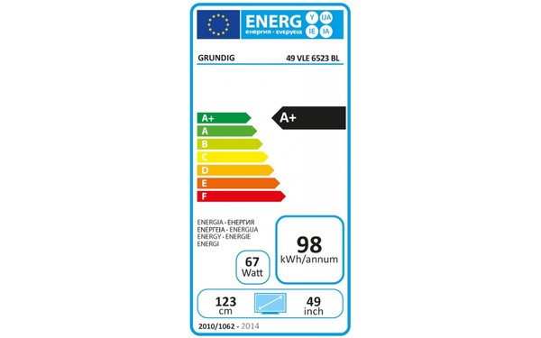 GRUNDIG 49VLE6523BL - &Eacute;tiquette &eacute;nergie
