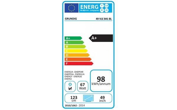 GRUNDIG 49VLE841BL - &Eacute;tiquette &eacute;nergie