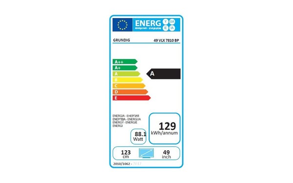 GRUNDIG 49VLX7810BP - &Eacute;tiquette &eacute;nergie