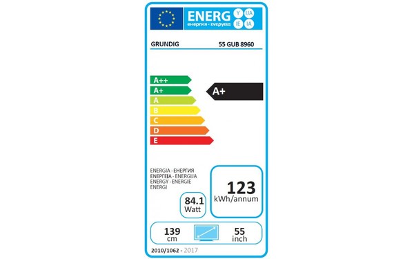 GRUNDIG 55GUB8960 - &Eacute;tiquette &eacute;nergie