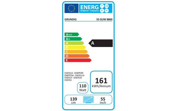 GRUNDIG 55GUW8860 - &Eacute;tiquette &eacute;nergie