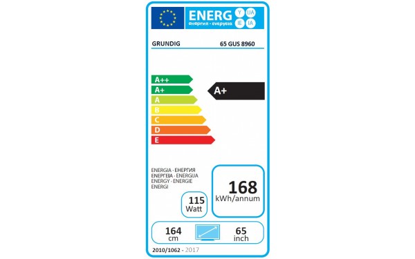 GRUNDIG 65GUS8960 - &Eacute;tiquette &eacute;nergie