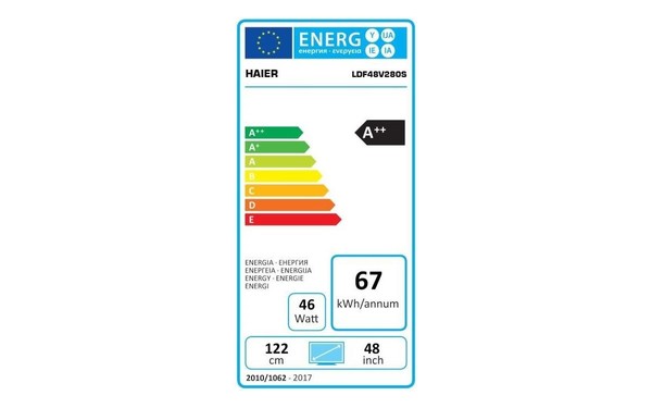 HAIER LDF48V280S - &Eacute;tiquette &eacute;nergie