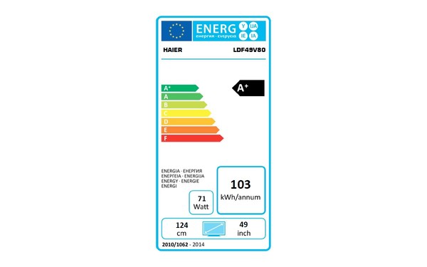 HAIER LDF49V80 - &Eacute;tiquette &eacute;nergie