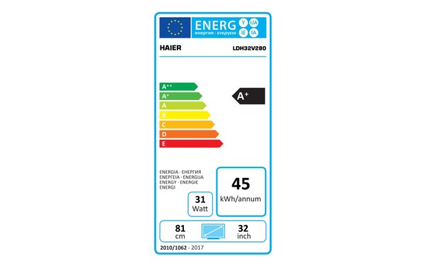 HAIER LDH32V280 - &Eacute;tiquette &eacute;nergie