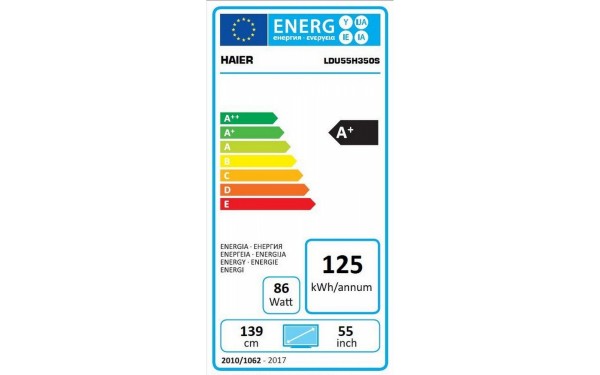 HAIER LDU55H350S - &Eacute;tiquette &eacute;nergie