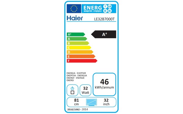 HAIER LE32B7000T - &Eacute;tiquette &eacute;nergie