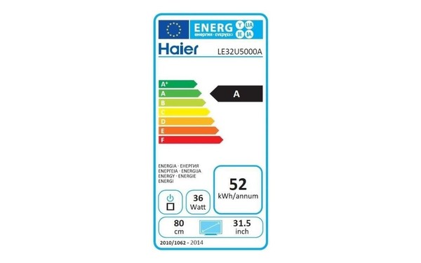 HAIER LE32U5000A - &Eacute;tiquette &eacute;nergie