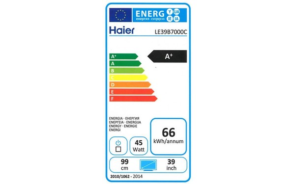 HAIER LE39B7000C - &Eacute;tiquette &eacute;nergie