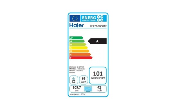 HAIER LE42B8000TF - &Eacute;tiquette &eacute;nergie