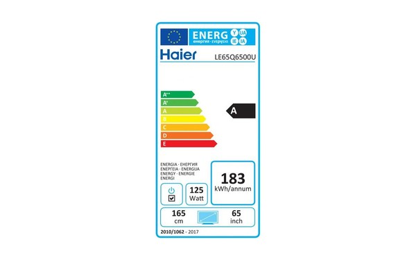 HAIER LE65Q6500U - &Eacute;tiquette &eacute;nergie