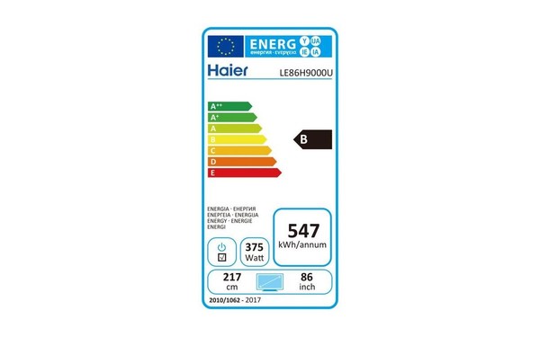 HAIER LE86H9000U - &Eacute;tiquette &eacute;nergie