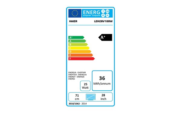 HAIER LEH28V100W - &Eacute;tiquette &eacute;nergie