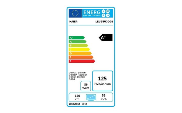 HAIER LEU55V300S - &Eacute;tiquette &eacute;nergie