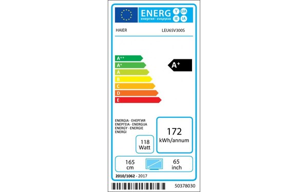 HAIER LEU65V300S - &Eacute;tiquette &eacute;nergie