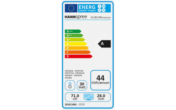 HANNSPREE HC281UPB - &Eacute;tiquette &eacute;nergie