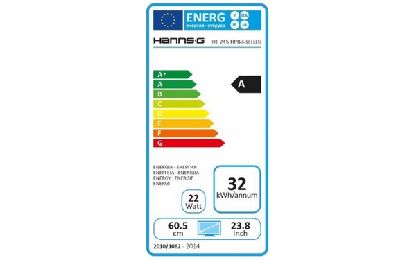 HANNSG HE245HPB - &Eacute;tiquette &eacute;nergie