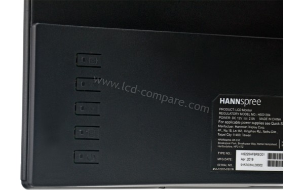 HANNSPREE HS225HFB - Panneau de commandes